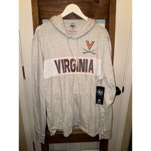 47 Brand Mens X Large Virginia Cavaliers Long Sleeve Hoodie Heather Grey